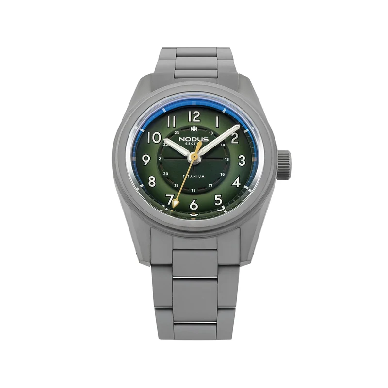 Sector II Field Titanium Sequoia 38mm - Green on Bracelet