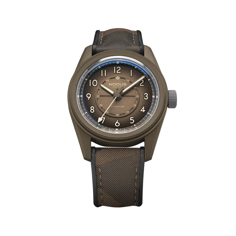 Sector II Field Titanium FDE 38mm - Brown on Rubber Strap
