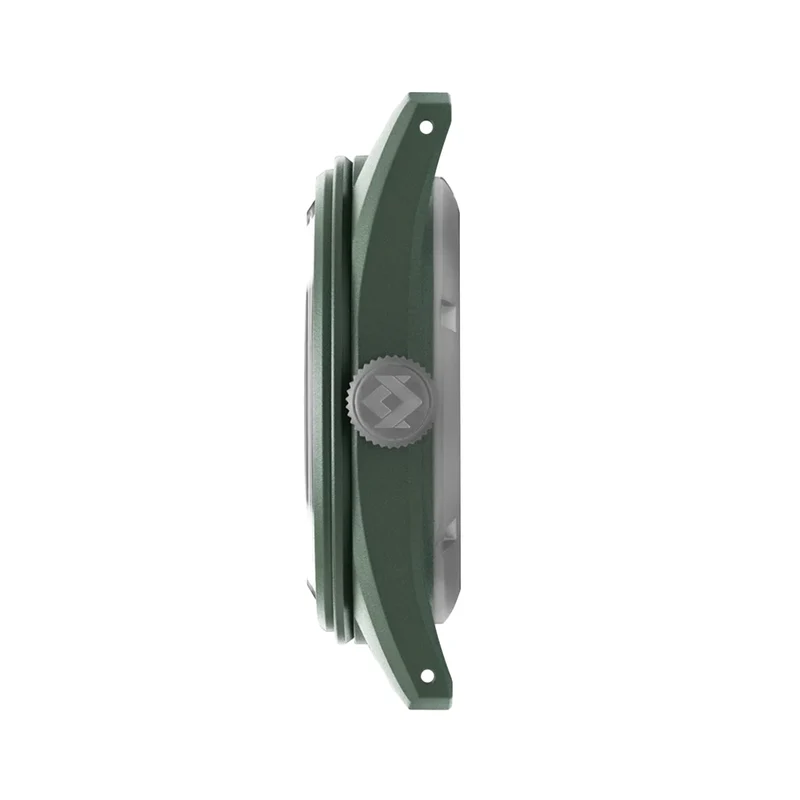 Sector II Field Titanium Canopy 38mm - Green on Rubber Strap