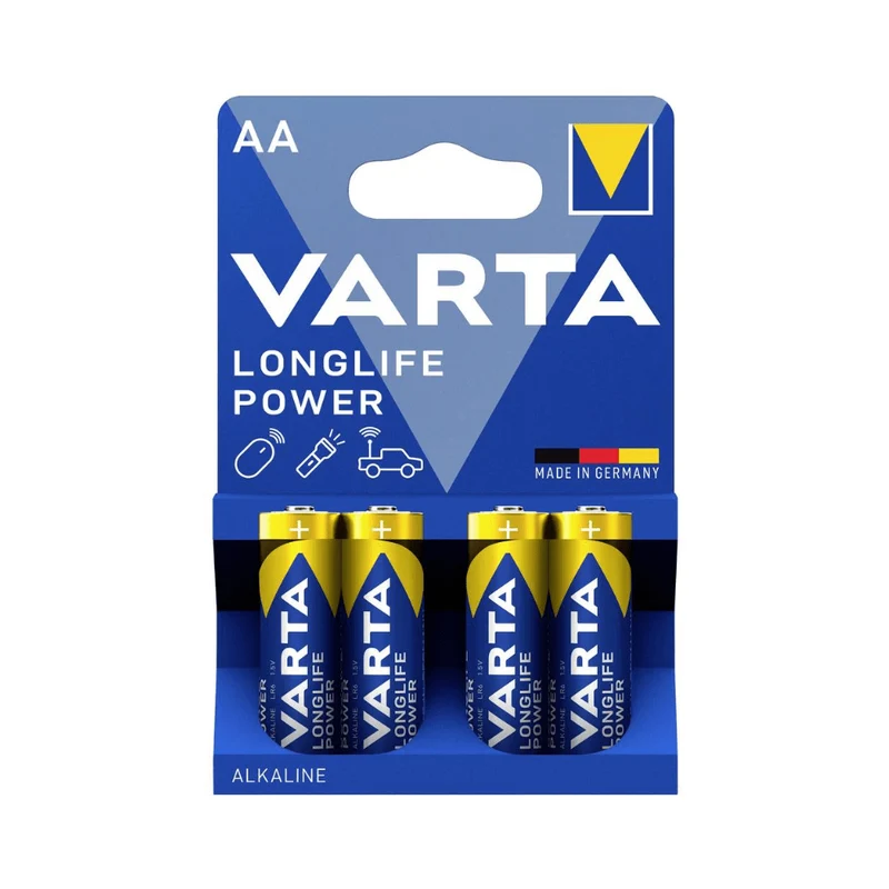 Varta Longlife Power 4906 AA Batterie LR6 - 4 Stück in Folie | Packung (4 Stück)