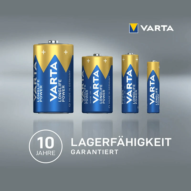 Varta Longlife Power 4906 AA Batterie LR6 - 4 Stück in Folie | Packung (4 Stück)