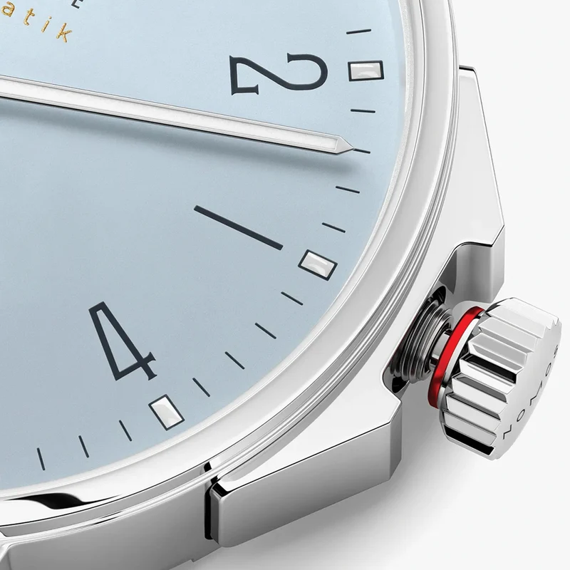 Ahoi Neomatik "Sky" Steel Back 36mm - Blue on Fabric Strap