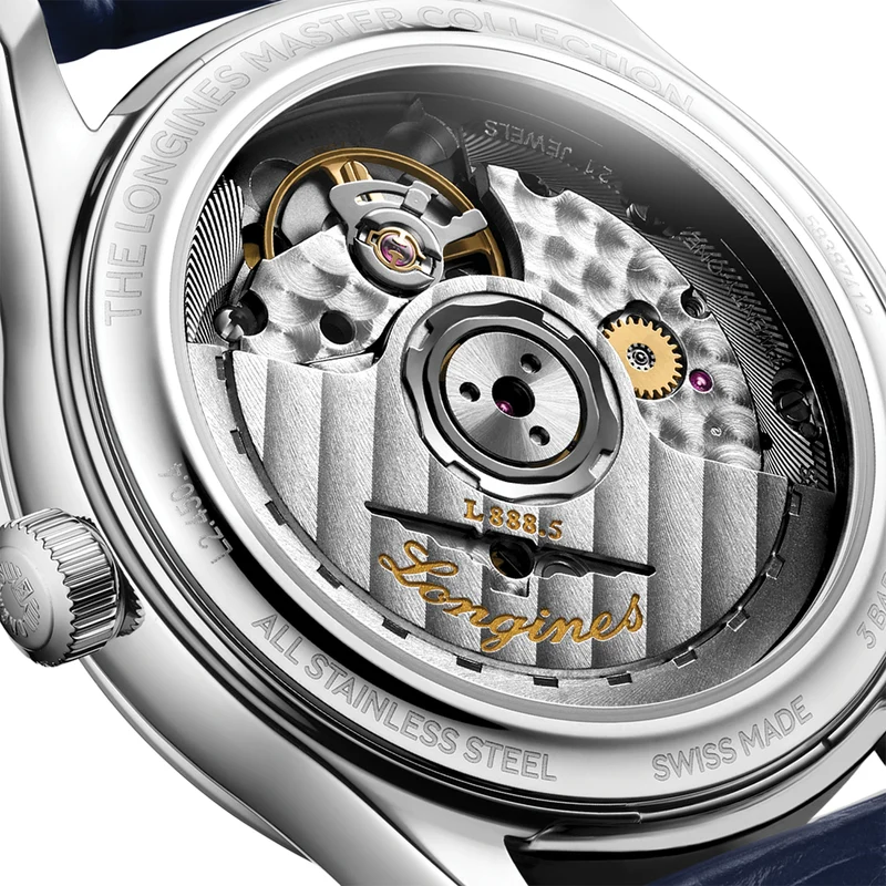 Master Collection 34mm - White, Mother-of-Pearl, Diamond-Set on Leather Strap