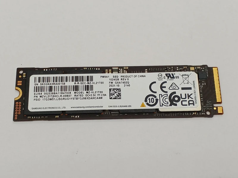 SAMSUNG M.2 NVME 2280 1 TB MZ-VL21T00