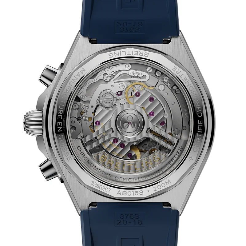 Chronomat B01 Automatic Panda Dial 42mm - Blue on Rubber Strap
