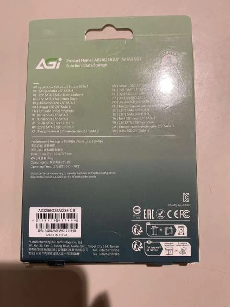 AGI SSD 251 GB–500 GB AGI256G25A