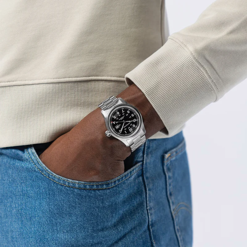 Khaki Field Auto 42mm - Black on Bracelet
