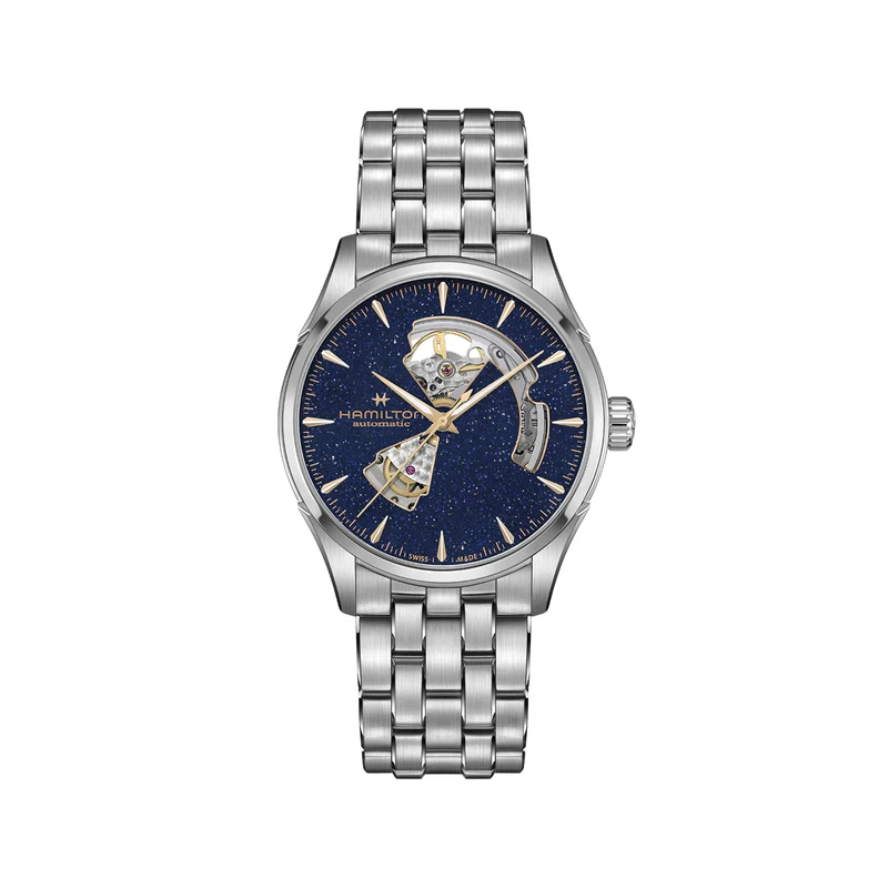 Jazzmaster Open Heart Auto 42mm - Blue on Bracelet