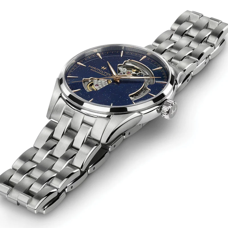 Jazzmaster Open Heart Auto 42mm - Blue on Bracelet