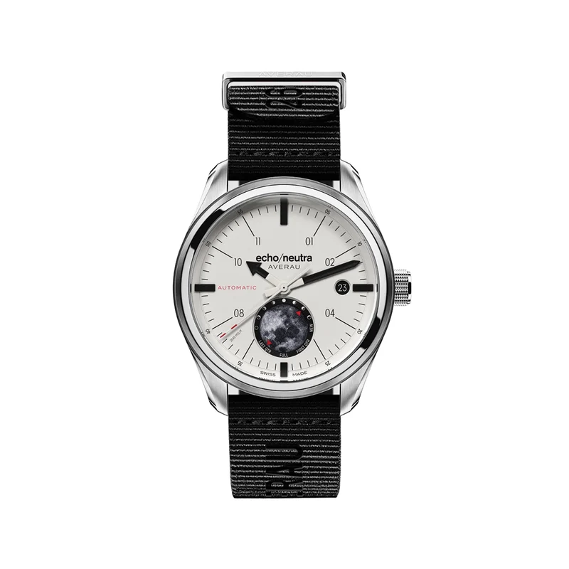 H Averau Moonphase "Big Moon" 39mm - White Full Lume on Fabric Strap