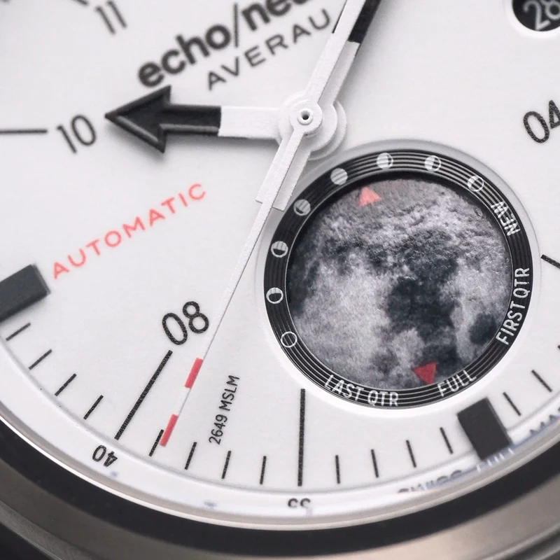 H Averau Moonphase "Big Moon" 39mm - White Full Lume on Fabric Strap