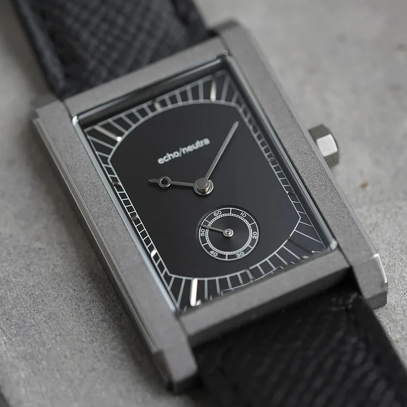 Rivanera Small Seconds 40mm - Black on Rubber Strap w/ Additional Strap