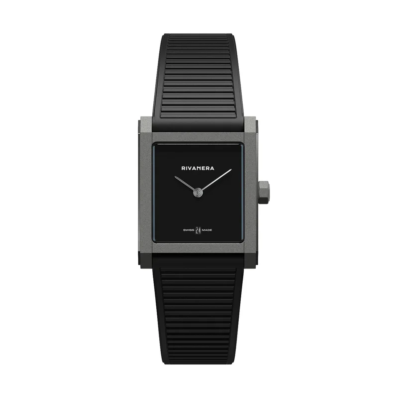 Rivanera Piccolo Musou 33mm - Black on Rubber Strap w/ Additional Strap