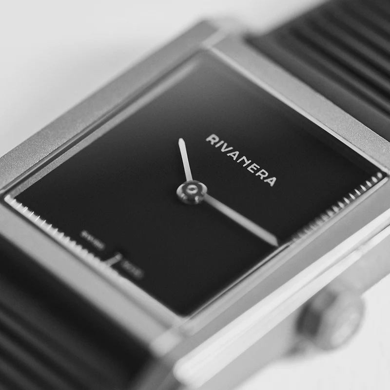 Rivanera Piccolo Musou 33mm - Black on Rubber Strap w/ Additional Strap