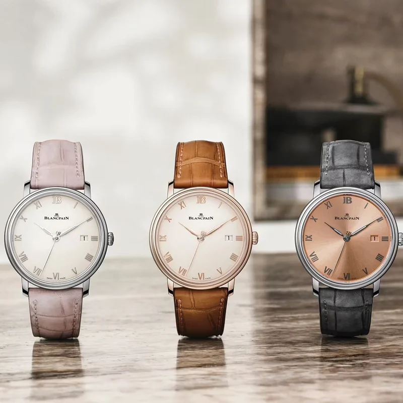 Villeret Ultraplate 18K Red Gold 38mm - Gold-Toned Opaline on Leather Strap