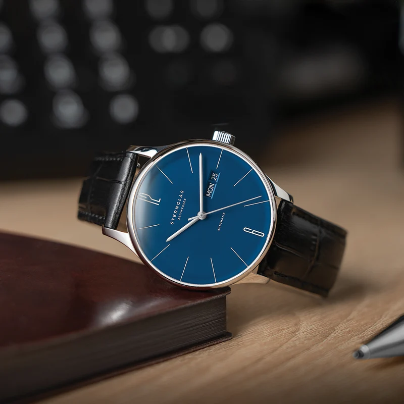Berlin Automatic 38mm - Blue on Leather Strap