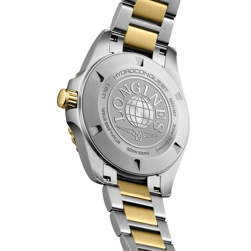 HydroConquest Quartz Yellow PVD Two-Tone 42mm - Black on Bracelet