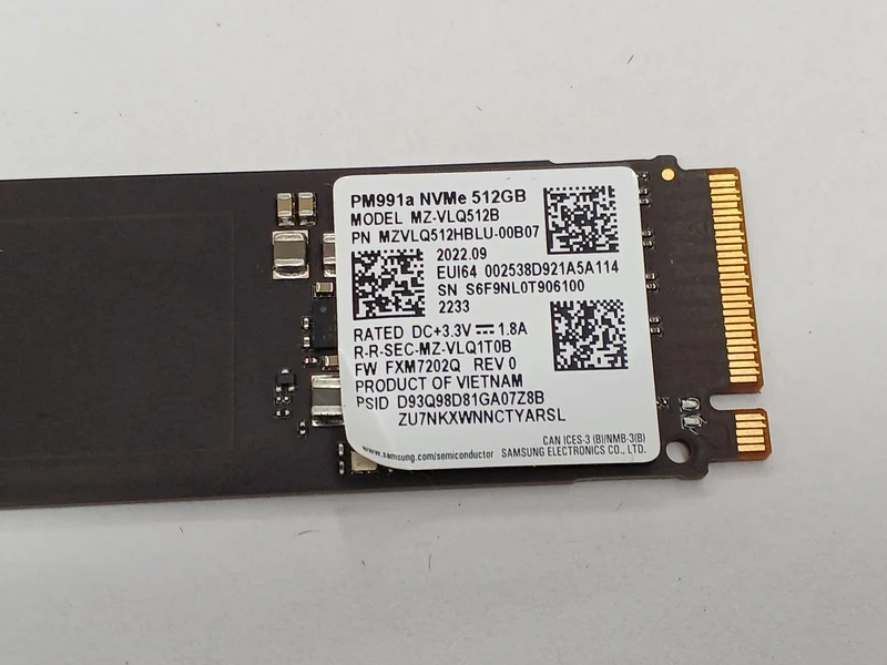 SAMSUNG M.2 SSD MVNE 512GB MZ-VLQ512B(PM991A)