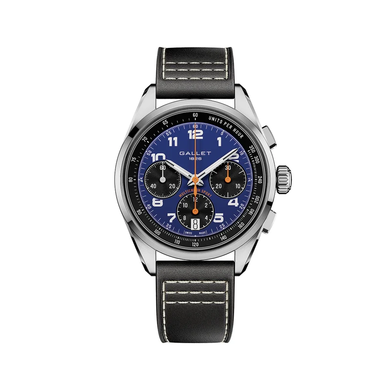 Multichron Sport Chronograph 41mm - Blue on Leather Strap
