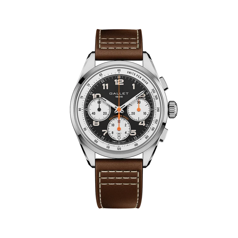 Multichron Sport Chronograph 41mm - Black on Leather Strap
