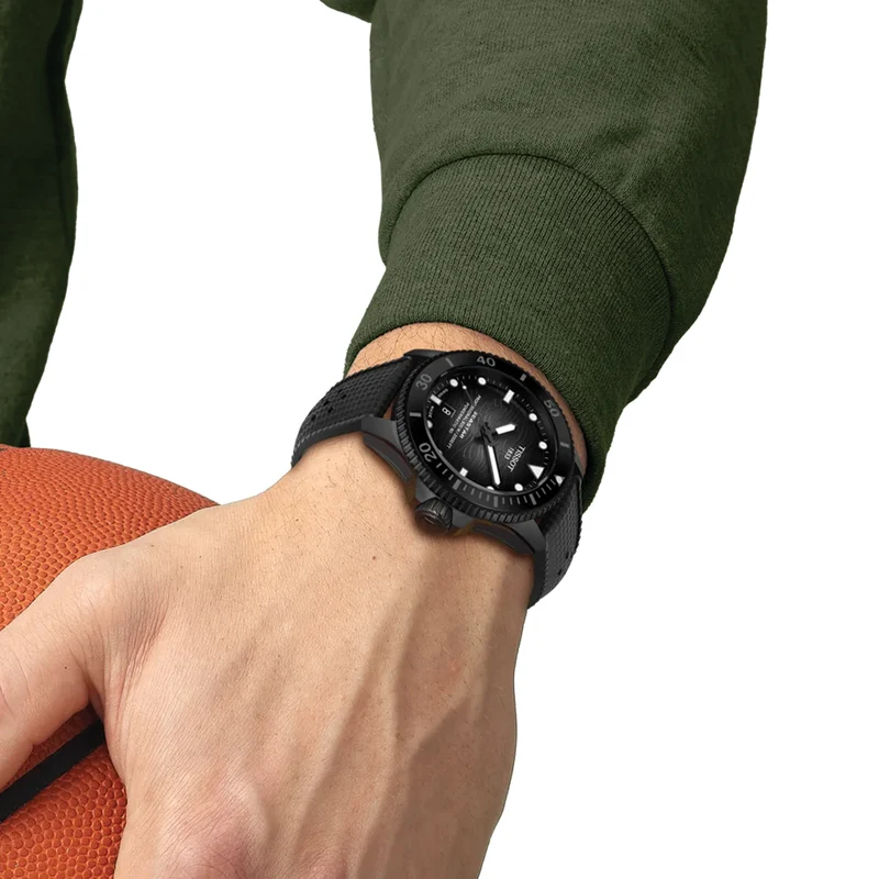 Seastar 2000 Professional Powermatic 80 Black PVD 44mm - Grey on Rubber Strap