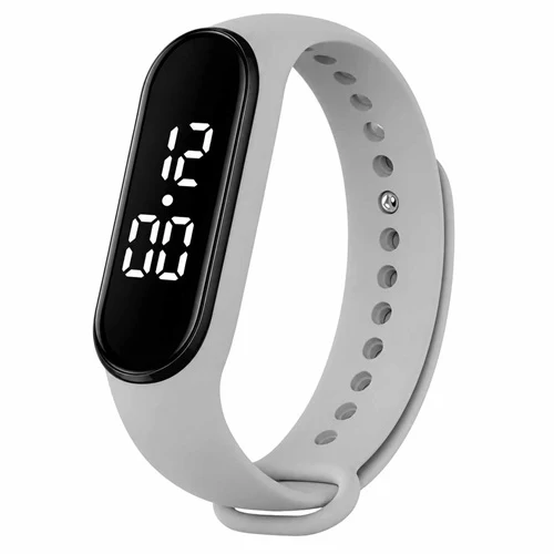 Digitale Armbanduhr LED Silikon Uhr Damenuhr Sportuhr Gummi Kinderuhr