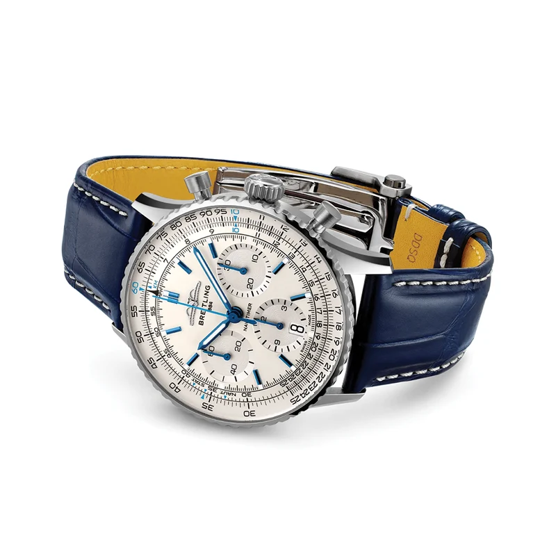 Navitimer B01 Chronograph 41mm - Silver on Leather Strap