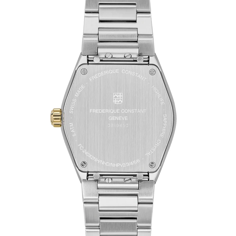 Highlife Ladies Quartz Two-Tone 31mm - Silver, Diamond-Set on Bracelet w/ Additional Rubber Strap