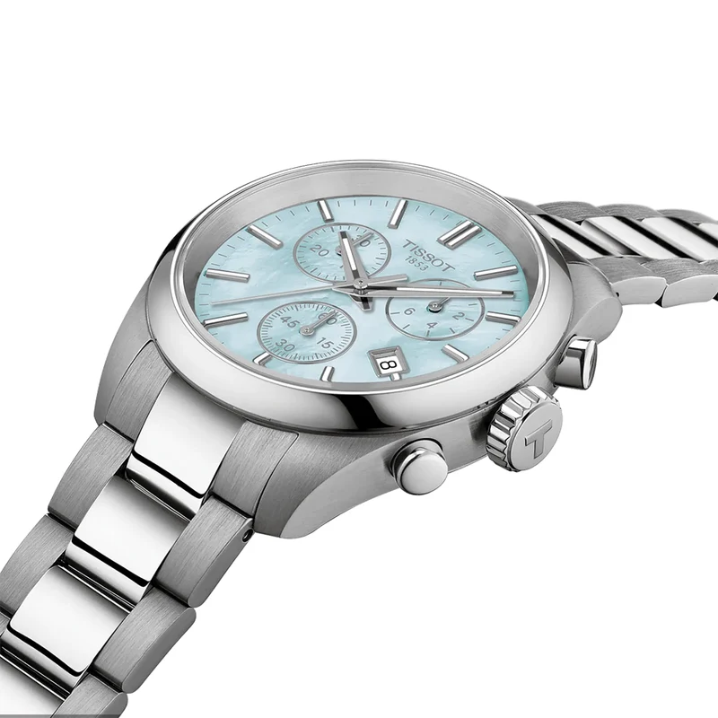 PR 100 Quartz Chronograph 36mm - Blue, Mother-of-Pearl on Bracelet