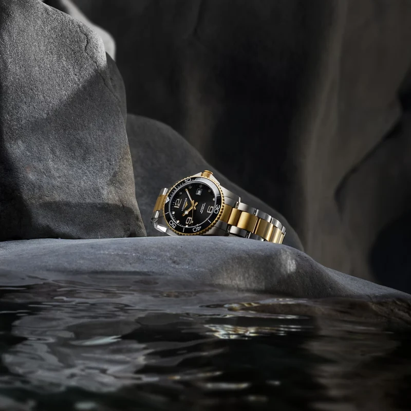HydroConquest Ceramic Bezel Two-Tone 41mm - Black on Bracelet
