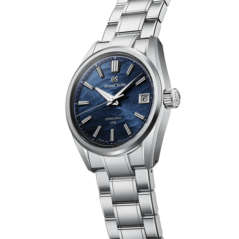 SLGB015 E9 "Lake Suwa" Spring Drive UFA Ever-Brilliant Steel 37mm - Blue on Bracelet