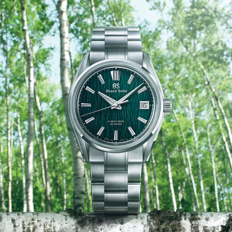 SLGH033 E9 "Green Birch" Hi-Beat Ever-Brilliant Steel 40mm - Green on Bracelet