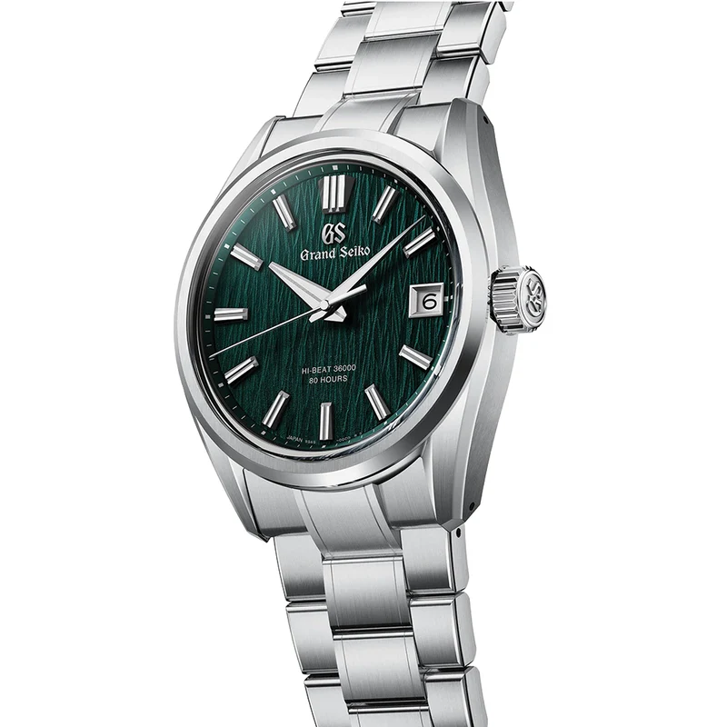 SLGH033 E9 "Green Birch" Hi-Beat Ever-Brilliant Steel 40mm - Green on Bracelet