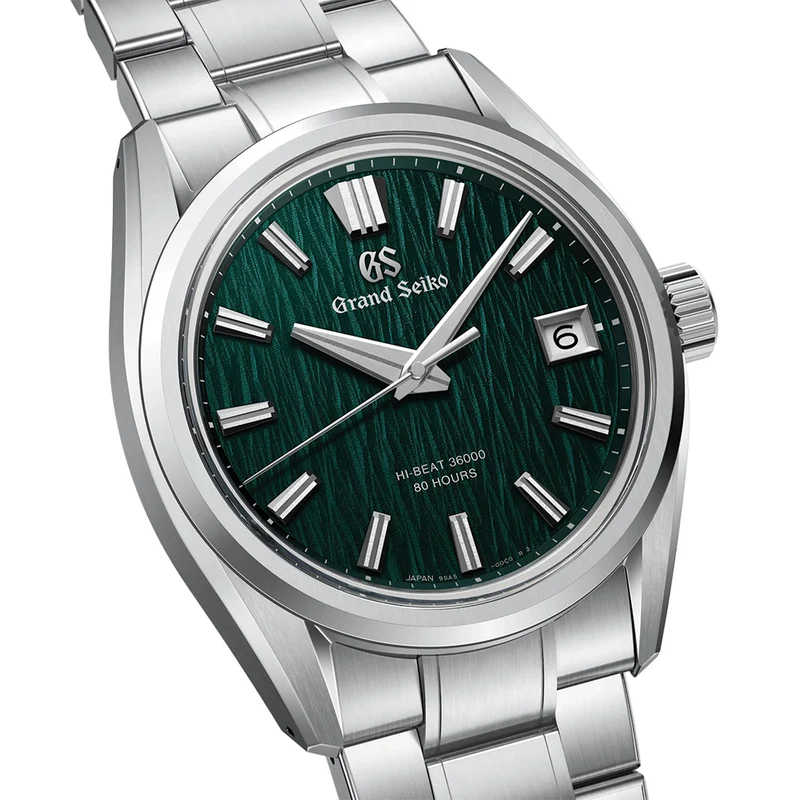 SLGH033 E9 "Green Birch" Hi-Beat Ever-Brilliant Steel 40mm - Green on Bracelet