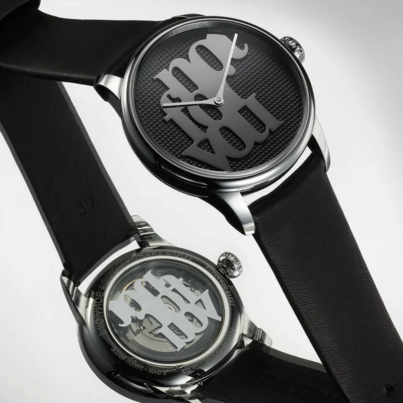 Louis Erard x Monica Bonvicini "Not For You" Limited Edition 39mm - Black on Leather Strap
