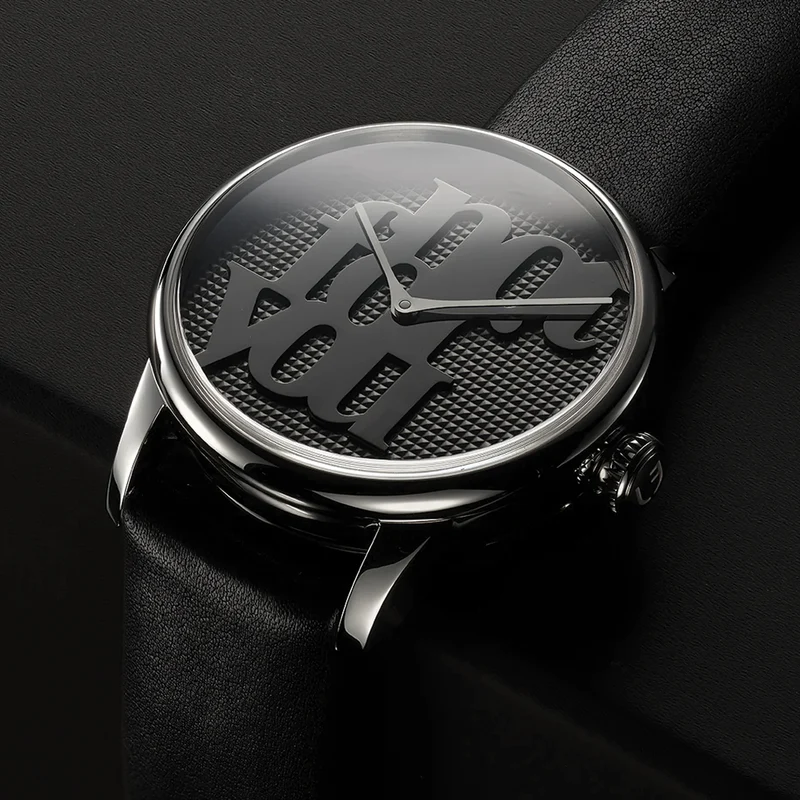 Louis Erard x Monica Bonvicini "Not For You" Limited Edition 39mm - Black on Leather Strap