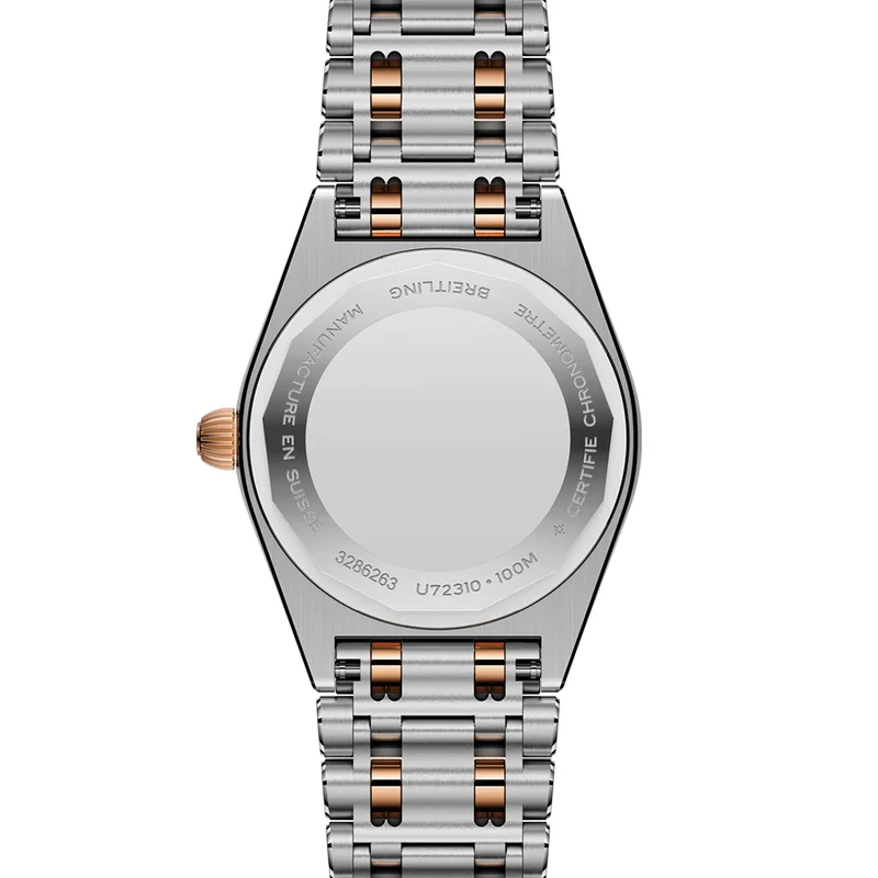 Chronomat Red Gold Two-Tone 28mm - White Mother-of-Pearl w/ Diamonds on Bracelet