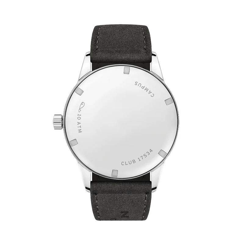 Club Campus Steel Back 38.5mm - Olive on Leather Strap