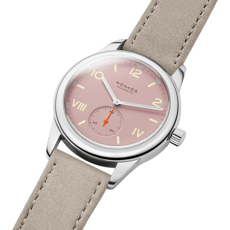 Club Campus Glass Back 36mm - Rose on Leather Strap