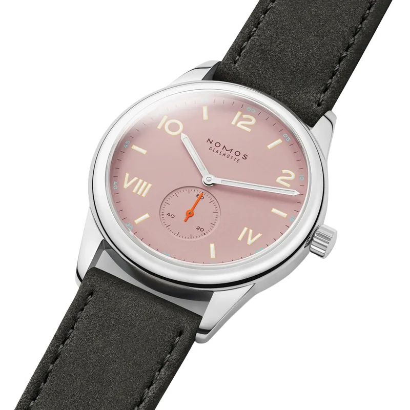 Club Campus Glass Back 38.5mm - Rose on Leather Strap