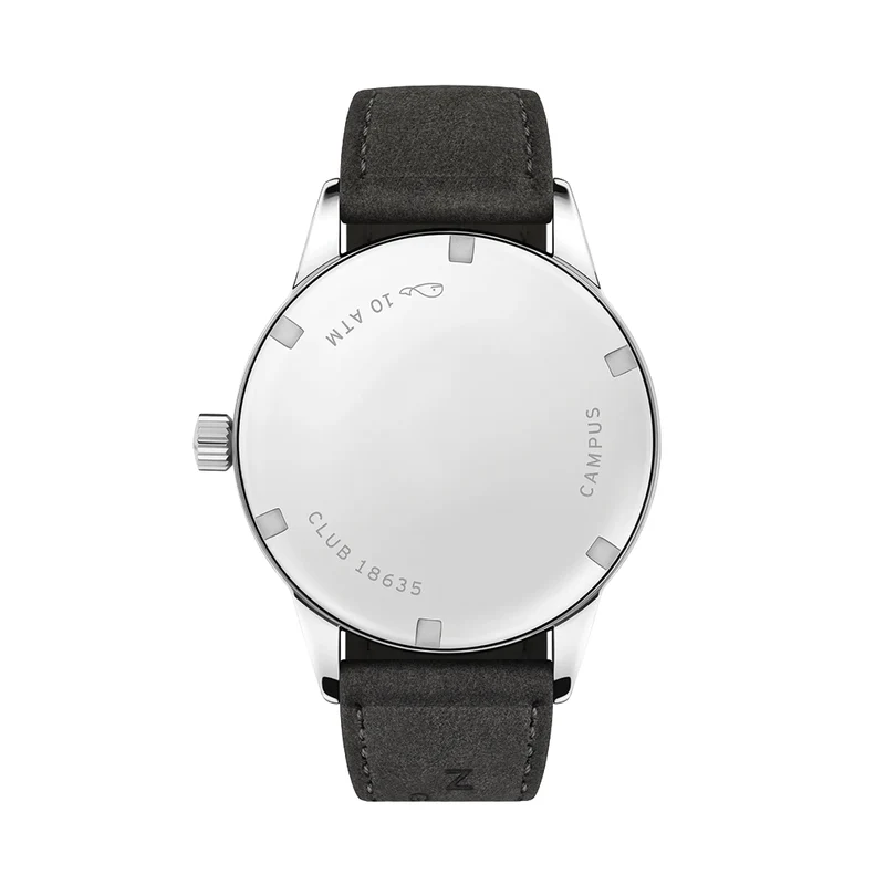 Club Campus Steel Back 36mm - Olive on Leather Strap