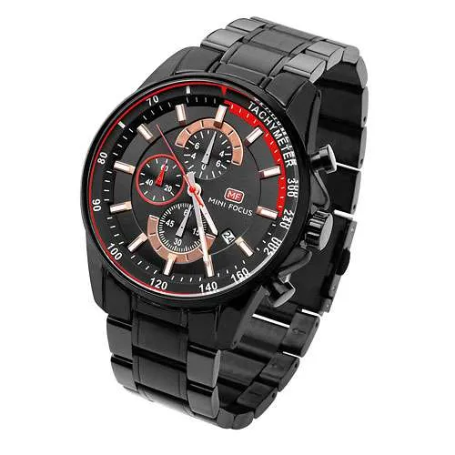 Herren Uhr Edelstahl Sport Chronograph Männer Armbanduhr Stoppuhr Wasserdicht