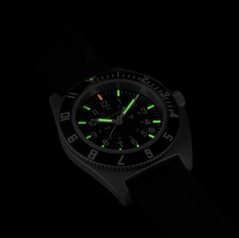 SSNAV-D Standard-Issue Tritium Pilot's Quartz Type II 41mm - Black on Rubber Strap