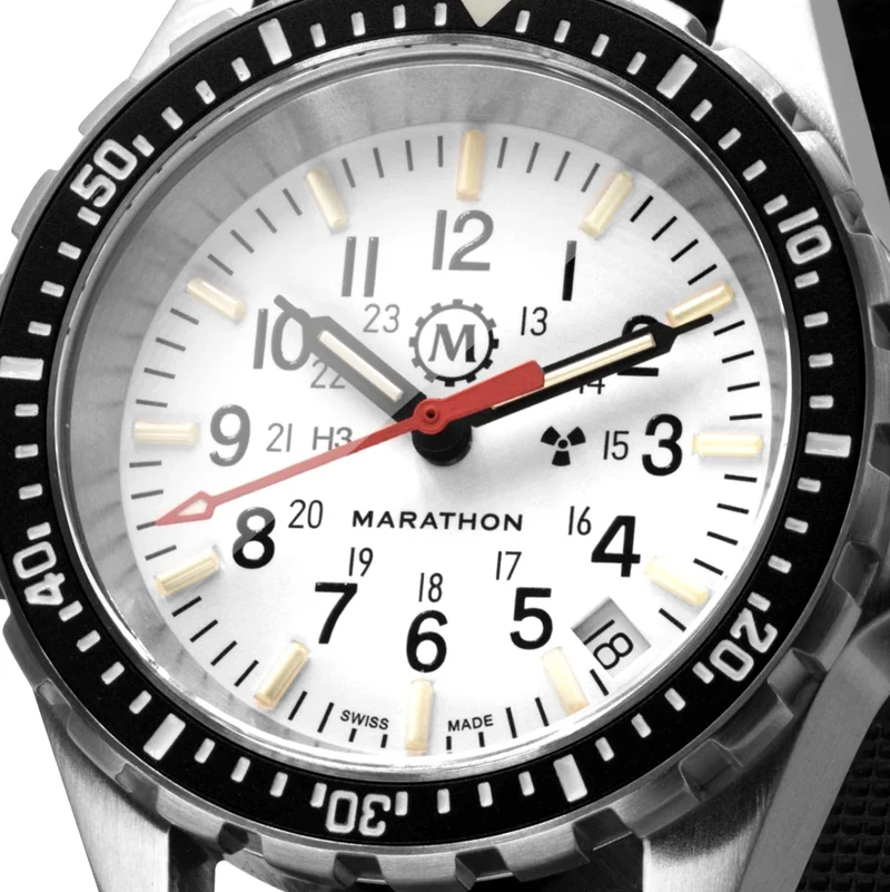 MSAR® Arctic Edition Tritium Diver's Quartz Type II 36mm - White on Rubber Strap