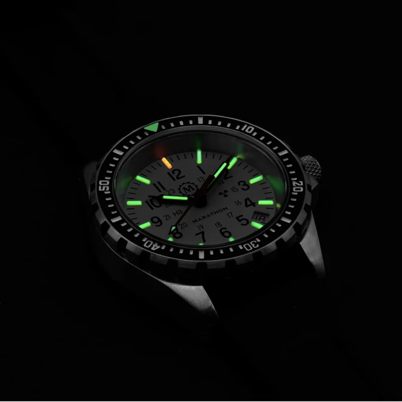 MSAR® Arctic Edition Tritium Diver's Quartz Type II 36mm - White on Rubber Strap