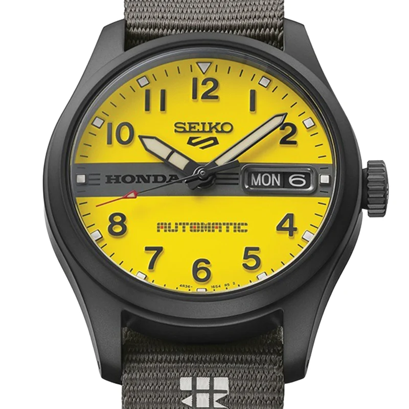 HDB010 5 Sports Field Honda Motocompo Limited Edition 36.4mm - Yellow on Fabric Strap