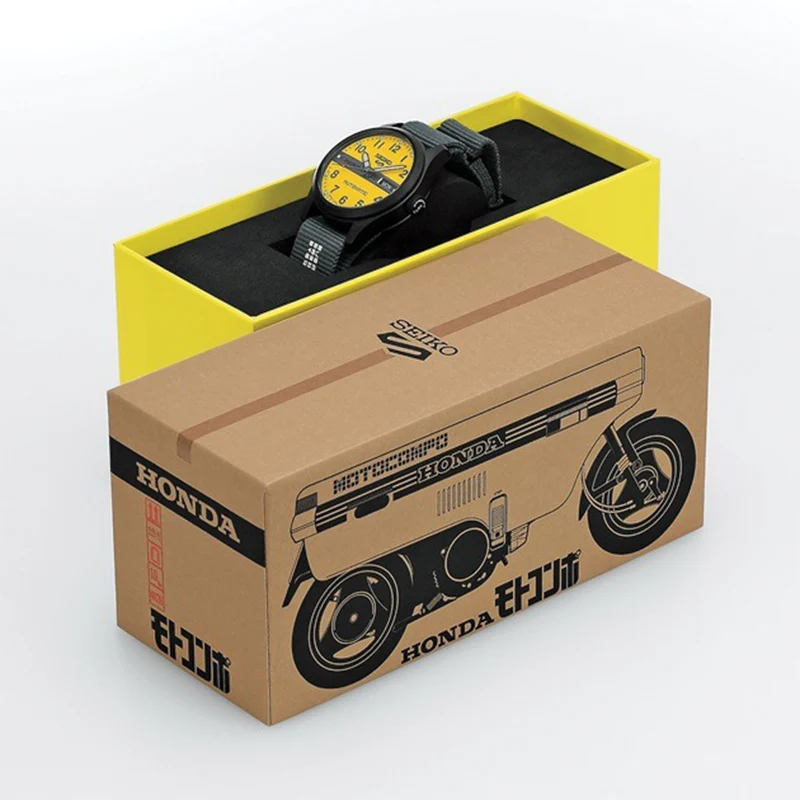HDB010 5 Sports Field Honda Motocompo Limited Edition 36.4mm - Yellow on Fabric Strap
