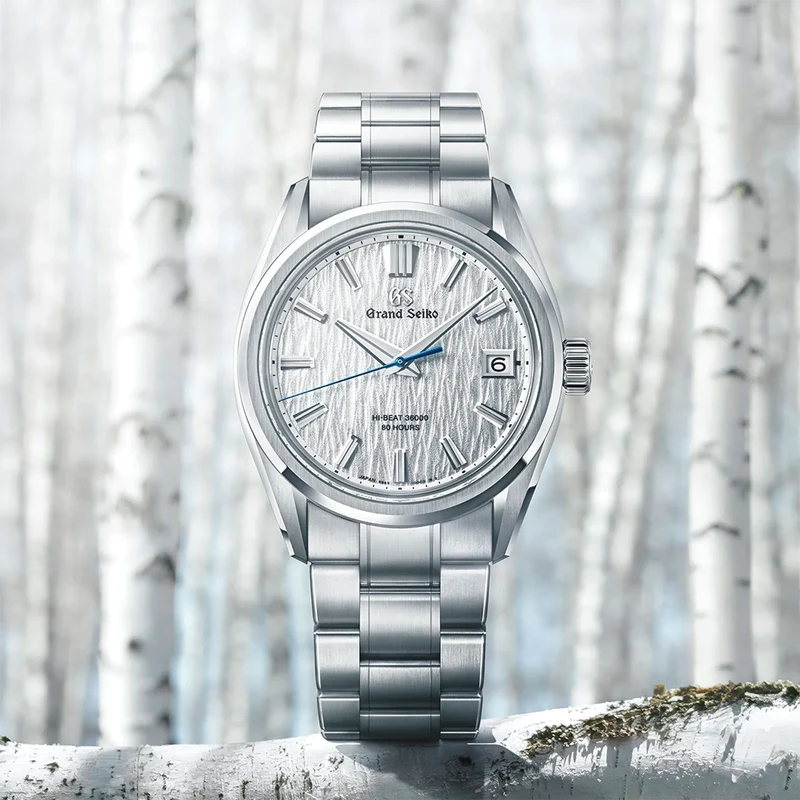SLGH031 E9 "White Birch" Hi-Beat Ever-Brilliant Steel 40mm - White on Bracelet