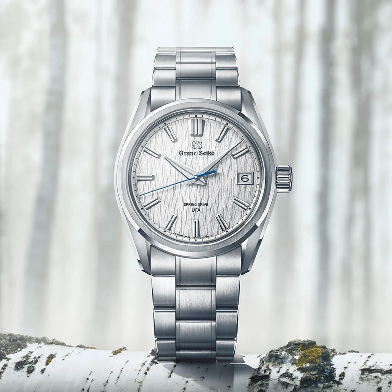 SLGB009 E9 "White Birch" Spring Drive UFA Ever-Brilliant Steel 40mm - White on Bracelet