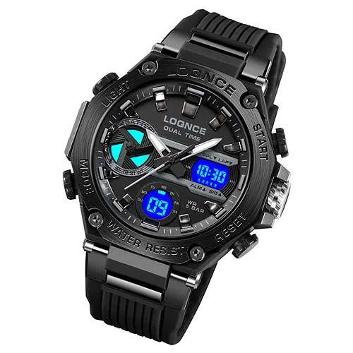 Chronograph Flieger Uhr Herren Digital Armbanduhr Sportuhr Stopp Alarm Licht